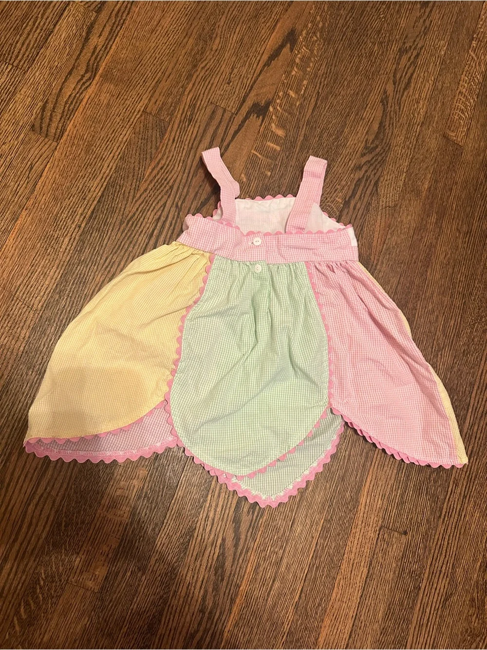 Girls' Pastel Flower Paneled Sundress - Pink, Yellow, Green